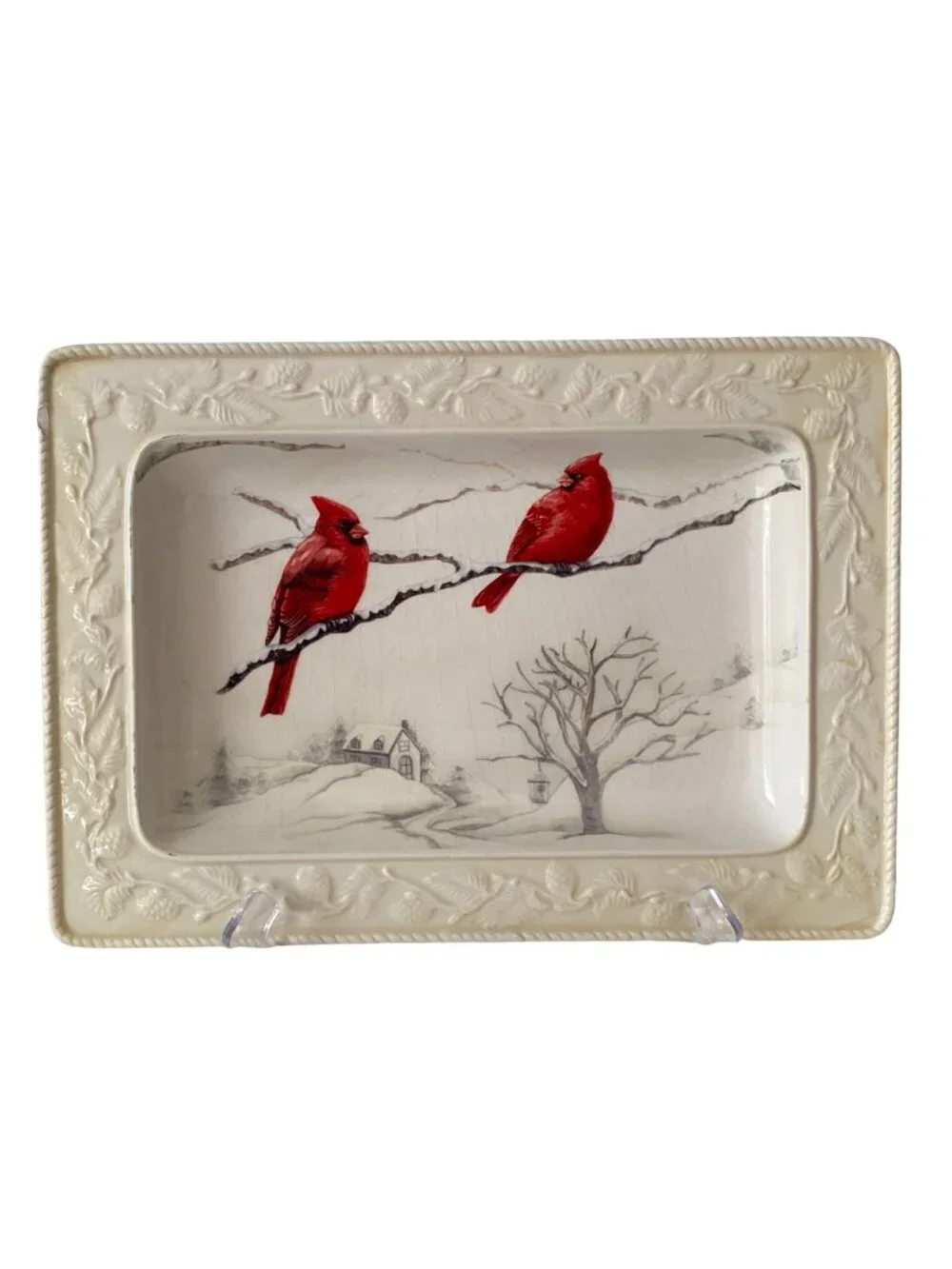 Lenox SERVING PLATTER Cardinal Tree Branch Snow House Replacement
